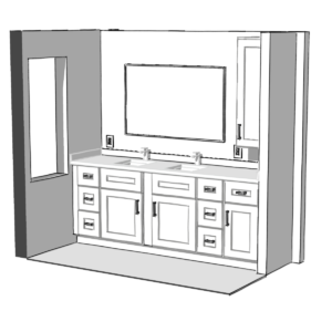 bathroom vanity conceptual sketch