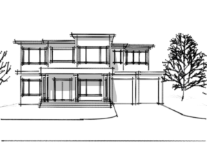 2-story residential conceptual sketch