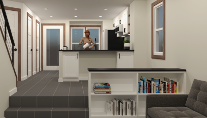 kitchen remodel with basic level of photorealism